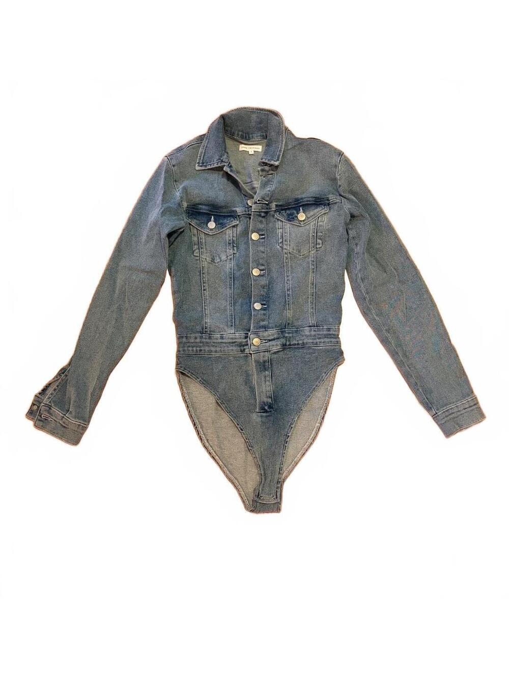 Good American Denim Bodysuit Jacket Size 1